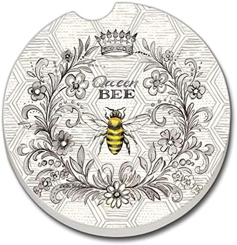 Контраарт Кралицата Пчела 1 Пакет Апсорбирачки Камен Подлога За Држач За Чаши За Возила 2.6 Дијаметар Произведен Во САД