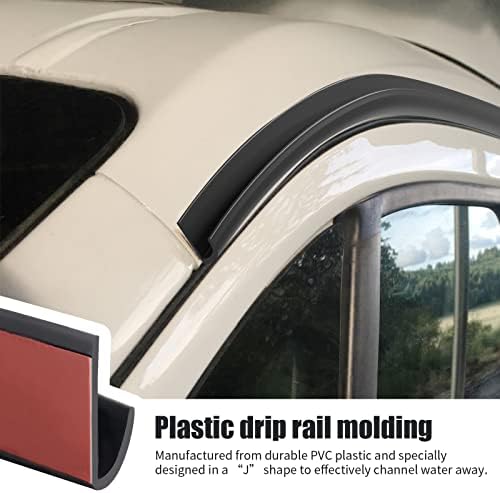 Капе железничка, висина од 1/2 ”, 26-тина-ПВЦ пластичен олук за дожд за RV, комбиња и автомобили, лесен за инсталирање флексибилна железничка