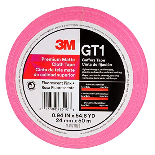 3м Премиум мат крпа гафли лента GT1, 1 x 164 стапки, 11 мил, флуоресцентно розово