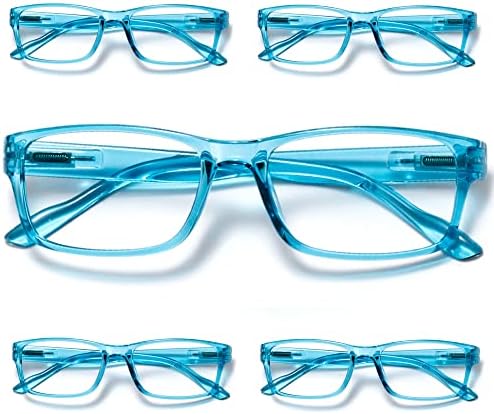 5 Пара Сини Очила За Читање За Жени Блокирање На Сина Светлина, Машки И Женски Компјутерски Очила Удобност Пролет Шарка Читателите
