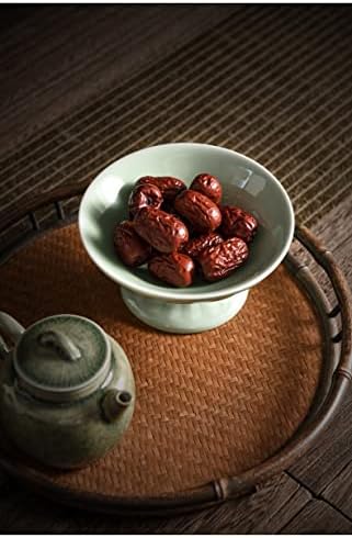 Лхлл Креативен Зен Голема Чинија Кинеска Печка За Чај Со Високи нозе Станува Овошна Чинија Закуска Бонбони Суво Овошје Чинија