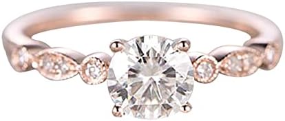 Розово злато дијамантски прстен дијамантски ангажман женски принцеза циркон персонализирани прстени прстенести прстен пакет