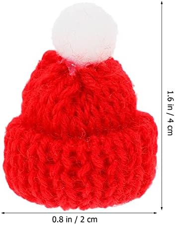 Додатоци за хрчак со абаодам 10 парчиња мини Божиќни капачиња за плетење капи за слатки додатоци за кукли Декори за играње накит што
