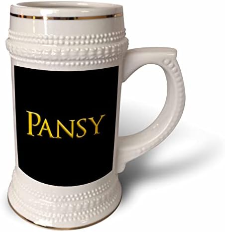 3drose Pansy заедничко име на жената Во Америка. Жолта на црн шарм - 22оз Штајн Кригла