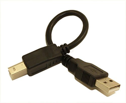 MyCableMart 6inch USB 2.0 Сертифицирани 480mbps Тип Машки до Б Машки Кабел, Црна