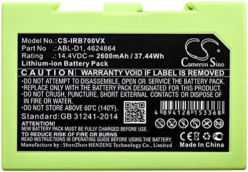 Камерон Сино Нова батерија за замена на 2600mAh за iRobot 7150, I31502F, i8550, Roomba 5150, Roomba 7550, Roomba E5, Roomba E5150, Roomba