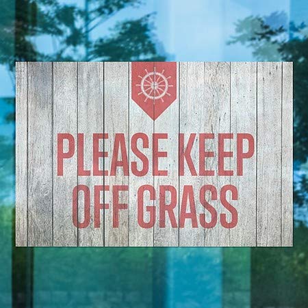 CGSignLab | Ве Молиме Чувајте Ја Тревата-Наутичко Дрво Прицврстување На Прозорецот | 18x12