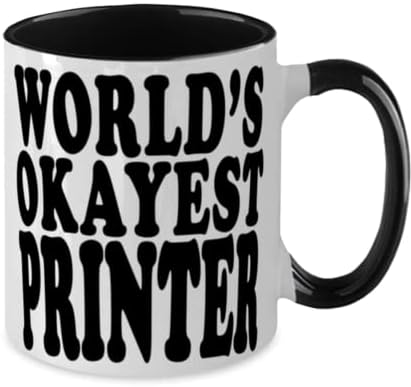 Светски печатач во светот прекрасен двоен црно -бел кригла од кафе 12oz за печатач