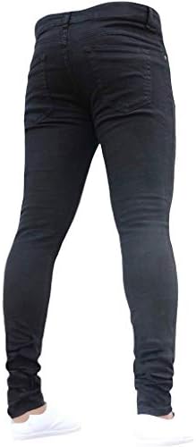 Опуштените фармерки за мажи на Nyybw директно вклопени фармерки со нозе потресени уништени тенок вклопуваат права панталони за тексас