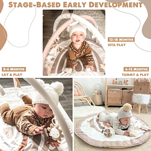 Дизајн на мало гулаб за бебиња и новороденчиња за играње на виножито за новороденчиња за развој на фаза за развој, за бебиња до мали деца со 7