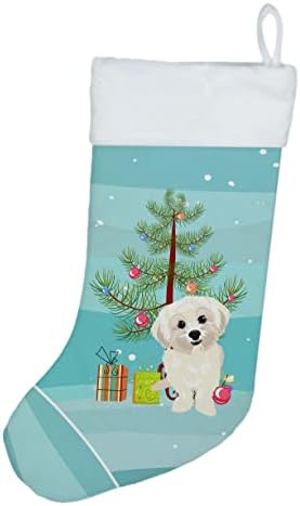 Богатства на Каролина WDK3172CS SHIH-TZU GOLD 4 Божиќ Божиќно порибување, камин виси чорапи Божиќна сезона забава Декорации за семејни празници,