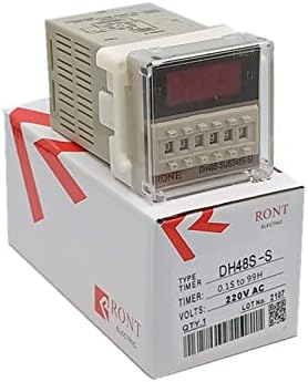 Ganyuu временски реле DH48S-S 0,1S-99H Дигитален AC 110/220V DC 12/24V повторен циклус SPDT програмбилен тајмер прекинувач со приклучок DIN Rail