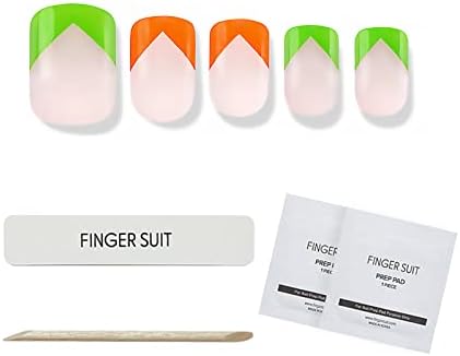 Ковчег од прсти за печатот од 40 парчиња ковчег, квадратни лажни нокти за дами дизајнирани совети за прсти, најмодерните долги лажни