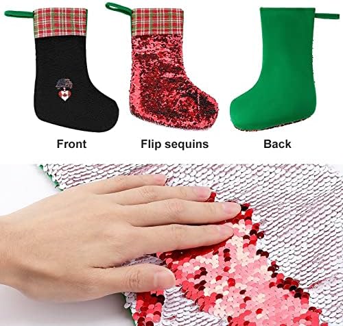 Канада САД, корен зачувување на срцето Божиќни секвенци, семејни чорапи Декорирање на дрвја, слатки висечки украси украси за Божиќ 9,9 x 13.2