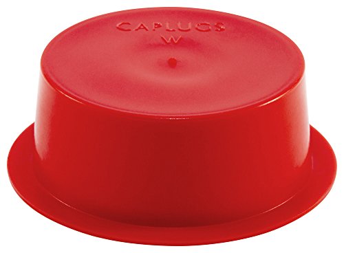 Пластично капаче и приклучок за пластична капа со широка прирабница W-17, PE-LD, CAP OD 1.393 приклучок ID 1.615, црвена боја