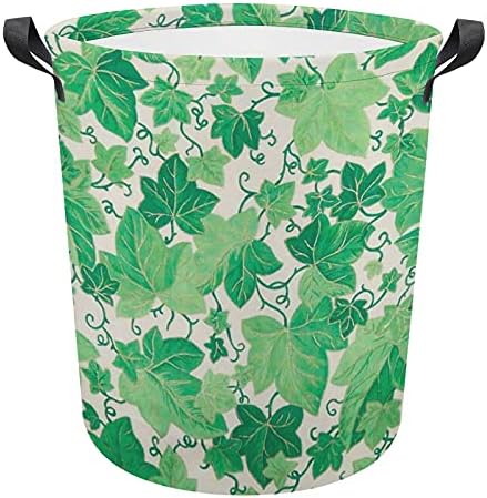 Кошница за перење FODUODUO Зелена бршлен остава алишта за перење алишта со рачки со преклопување на валкана облека за складирање