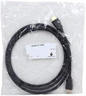 Нипон Лаборатории HDMI-FF-6BK Првокласен 6-Стапки СО Голема Брзина HDMI Кабел 28AWG Со Етернет Машки/Машки Златни Конектори, Црна