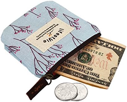 Симпатична Цветни Платно Промена Монета Чанта Мал Патент Торбичка Торба Паричник Од Аифамија, 4 Пакет