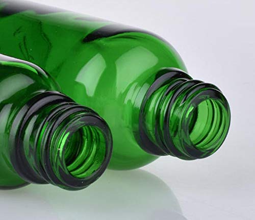 6 парчиња 30мл празна преносна зелена стаклена ролна на шишиња со топка од не'рѓосувачки челик и црна капа за шишиња со ролери за есенцијално