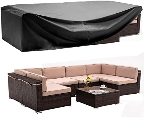 Мебел за мебел од амопатио покрива водоотпорен, 600D тешки мебел на отворено опфаќа водоотпорен мебел за внатрешен двор, табела на отворено