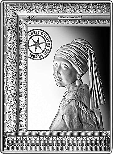 2021 де Познати слики Појдовна девојка со бисер обетки од ремек -дела на музејот сребрена монета 10 € доказ за евра