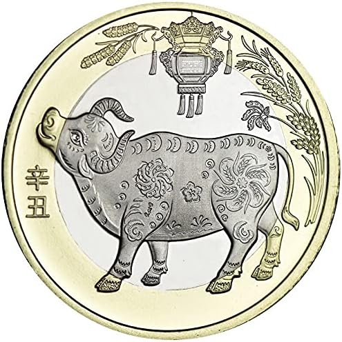 Кина 2021 година во Ол Година Оригинална комеморативна монета, Cryptocurrency Lucky Coin Collibulible Coinchina Zodiac OX година