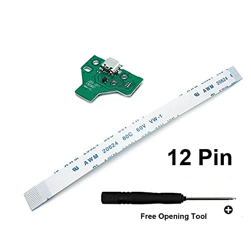 Rinbers 12pin конектор USB Постави за полнење на портата за приклучок JDS-011 за контролорот на Sony PS4