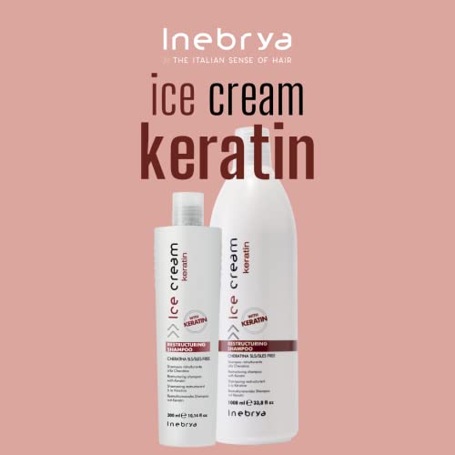 Инебрија сладолед кератин реструктуирање и навлажнувачки шампон. Идеално за сува и оштетена коса.