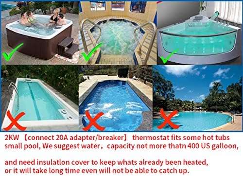 Uceder Hot Tub LX H20-RS1 Термостат 110V 2kW со прилагодлив температурен термостат за некои топли кади, подземен мал базен и када