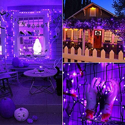 Brizled Purple Halloween Lights, 33ft 100 LED виолетова светлина 5мм широк агол за Ноќта на вештерките, светло, 120V UL овластена
