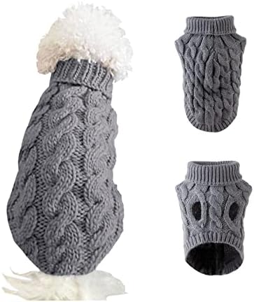 CNARERY плетени џемпери за кучиња, топол џемпер за миленичиња, симпатичен плетен класичен џемпер за кучиња за есен и зимско ладно време кученце