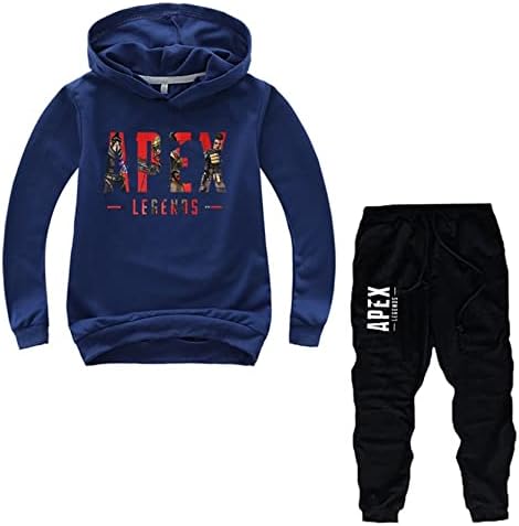 By-Can Kids/Toddlers Pullover Sweatshirt Apex Legends Hoodie and Sumpants Suit, момчиња девојчиња со качулка од пот, пријатно тренерство