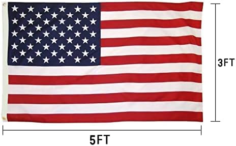 Американско Знаме 3х5 На Отворено Од Линагартен, Извезени Ѕвезди,Зашиени Ленти,420д Тешка Ткаенина, Водоотпорни Водоотпорни Знамиња