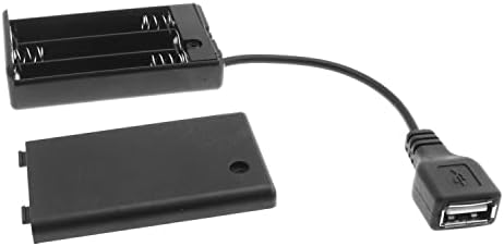 DGZZI Кутија ЗА Батерии USB Женски Приклучок 4 Држач за Кутија за Батерии AAA Со Прекинувач За ВКЛУЧУВАЊЕ-Исклучување Црно