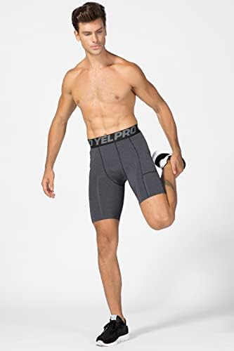 Јуерлиан машка компресија шорцеви ладни суви спортски долна облека шорцеви кои работат хулахопки со џебови