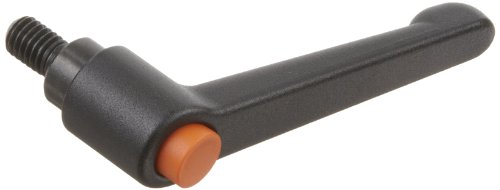 Die Cast Cinc Angled Прилагодлива рачка со копче за притискање на портокал, навојно обетка, должина од 1-11/64 , 1-3/16 Висина, 1/4 -20 TPI