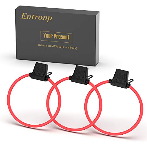 Entonp 3 Pack 10 Awg Inline Suse Holder, Tinned Bopper, 10 држач за осигурувачи на мерач 12V/32V со осигурувачи, 12 инчи јамка