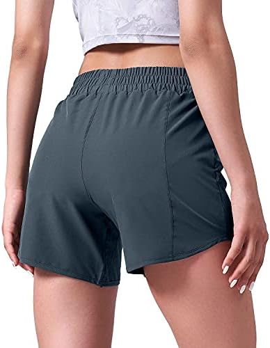 Shortsенски шорцеви за жени кои трчаат Брзо суво тренингот со телефонски џеб еластичен половината за атлетски спортски салата за