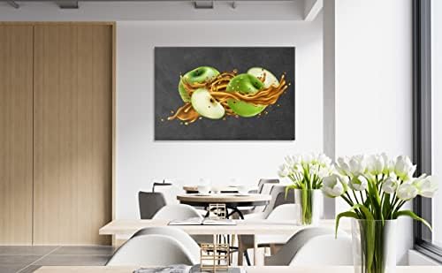 ЕГД акрилна стаклена рамка модерна wallидна уметност, зелено јаболко - серија на овошје - дизајн на ентериер - акрилна wallидна уметност - Уметнички