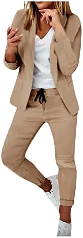 Женски дводелни панталони костуми костуми од црни сетови канцеларија деловна активност долги ракави формални јакна тенок фит панталони костум