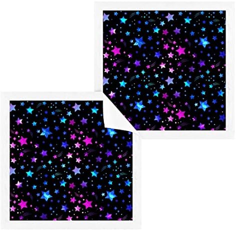 Алаза миење крпа постави простор галаксиски starsвезди - пакет од 6, памучни крпи за лице, високо апсорбирачки и меки чувства на прсти