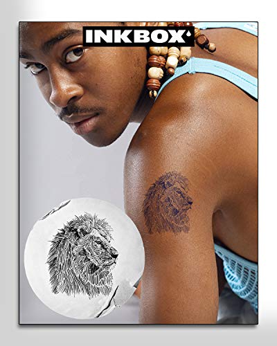Пакет за привремени тетоважи со мастило, долготрајна привремена тетоважа, вклучува Лав Кинг и водете loveубов со водоотпорно мастило,