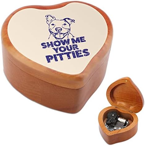 Покажете ми ја вашата музичка кутија за часовници за часовници гроздобер дрвена форма во форма на срцеви кутии играчки подароци