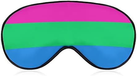 Полисексуално знаме на гордоста, ЛГБТ маска за очи, спиење слепило со прилагодливи блокови на ленти, светло ноќна слепа за патување за спиење