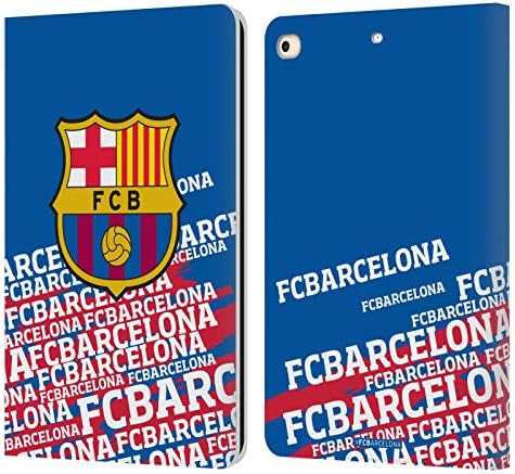 Дизајн на главни случаи официјално лиценциран FC Barcelona Stripes Crest Leather Book Book Bookly Cover Cover Coveptable со Apple