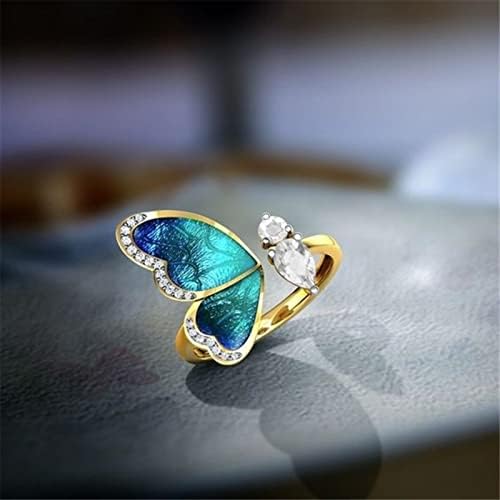2023 Нов Голем Брастален прстен Подарок Buterfly Ring RingDiamond Ring Fimber Diamond Diamond Ring Ring Buterfly Rings вештачки прстени