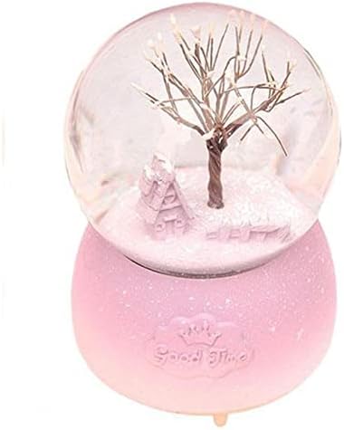 3D Кристал топка Музика кутија Дрвото лебди снежни украси светлечки ротирачки музички кутии со светло за проекција со батерија