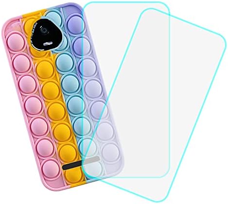 Fidget играчки поп телефонски случај за Schok Volt SV55 со 2 парчиња стакло стаклен екран заштитник притисок поп меур мек силиконски