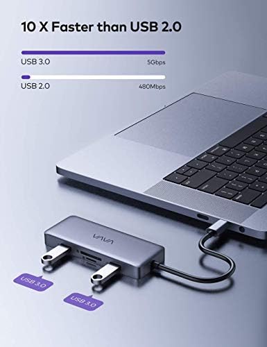 VAVA USB C Hub 8 ВО 1 USB C Адаптер НА 4K HDMI, 1gbps RJ45 Ethernet Порта, USB 3.0, Sd/TF Читач На Картички, 100w Pd Порта За Полнење За Macbook